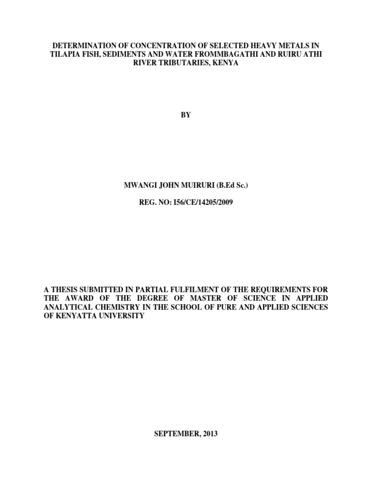 Mwangi, John Muiruri PDF Manganese Chromium