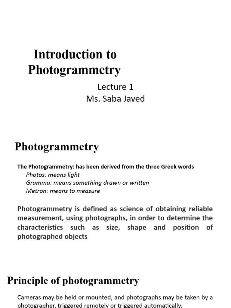 Introduction to Photogrammetry Basics | PDF | Topography | Science