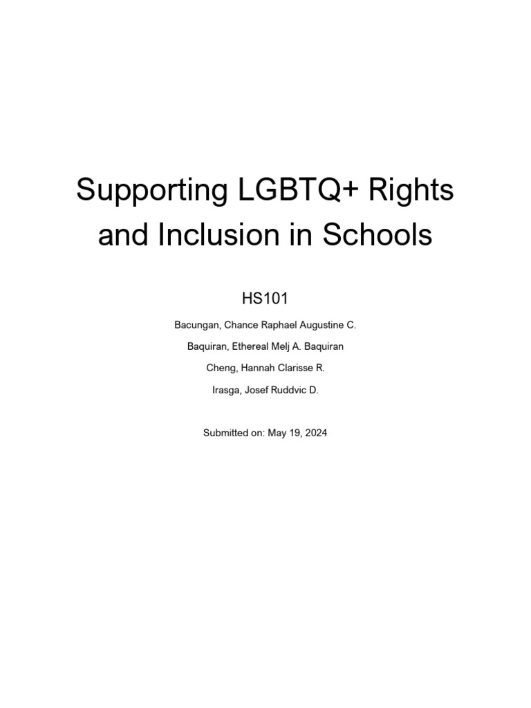 LGBTQ+ Inclusion in Schools | PDF | LGBTQIA+ Studies | Lgbt