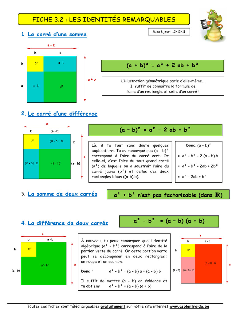 Identités Remarquables en Mathématiques | PDF | Mathématiques