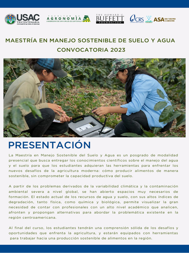 Brochure - Maestría USAC V3 - Final | PDF | Sustentabilidad | Suelo