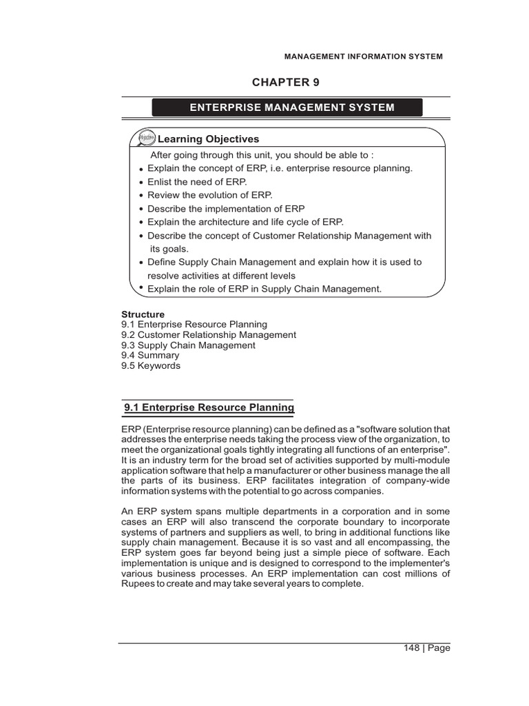 Unit 9 | PDF | Enterprise Resource Planning | Supply Chain