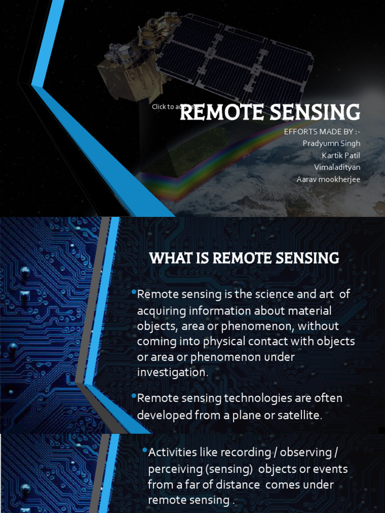 Remote Sensing Pptx 1 Pdf Remote Sensing Satellite
