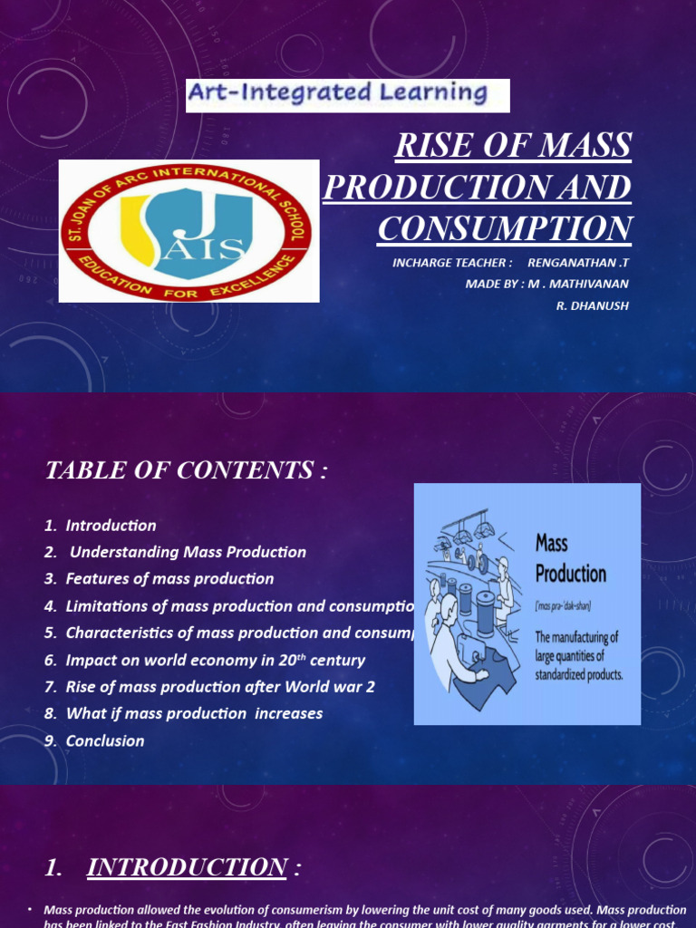 Social project pdf mass production business process