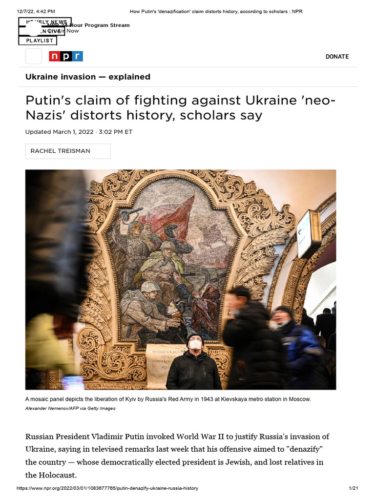 How putin s denazification claim distorts history according to