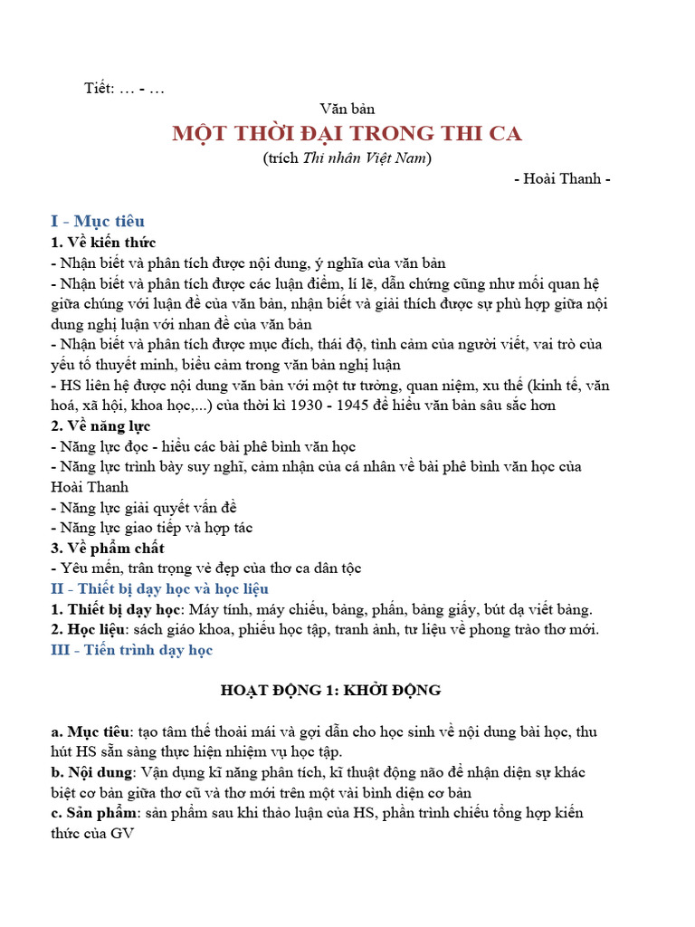 Một Thời Đại Trong Thi Ca | PDF