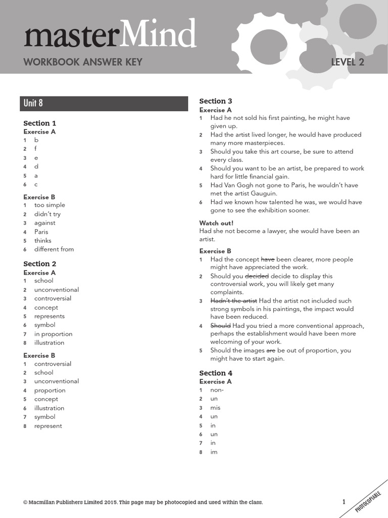 MM 2 - Workbook Unit 8 Answers | PDF