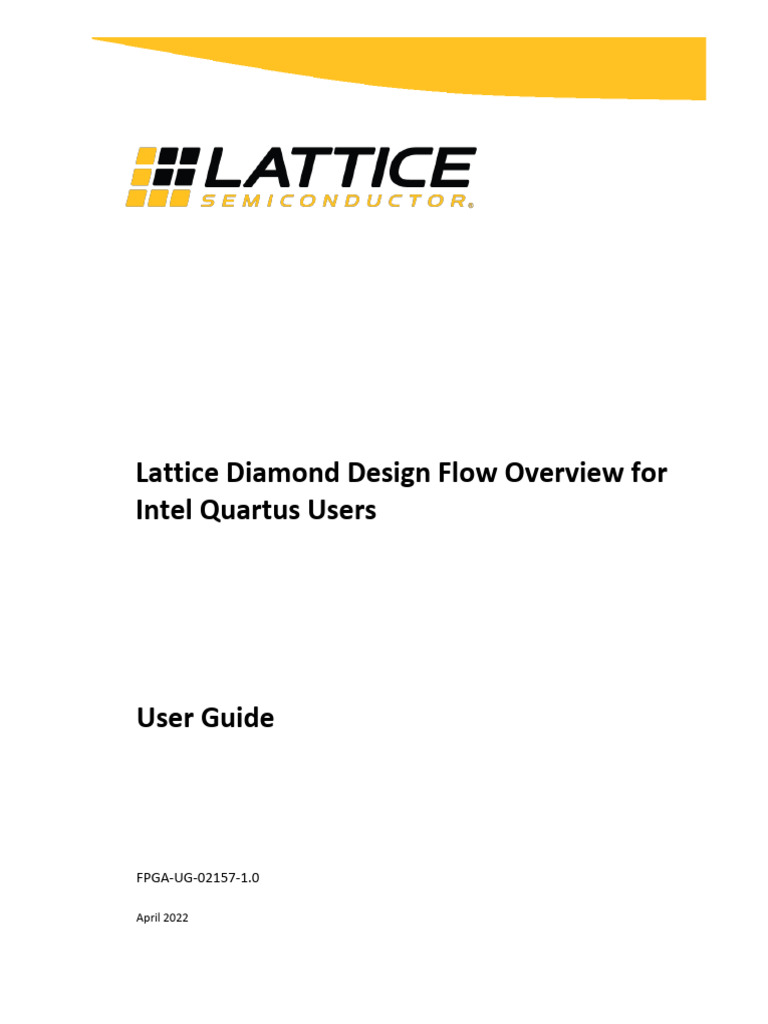 FPGA UG 02157 1 0 Lattice Diamond Design Flow Overview Intel Quartus ...
