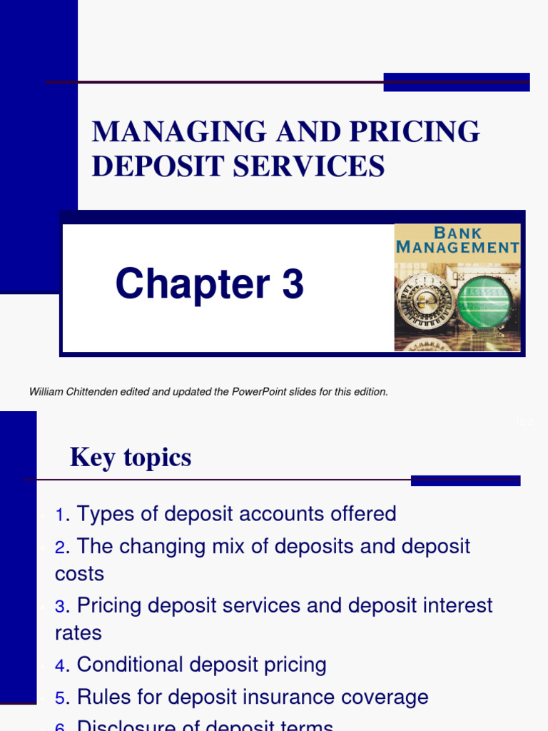 Managing and Pricing Deposit Services | PDF | Banks | Transaction Account