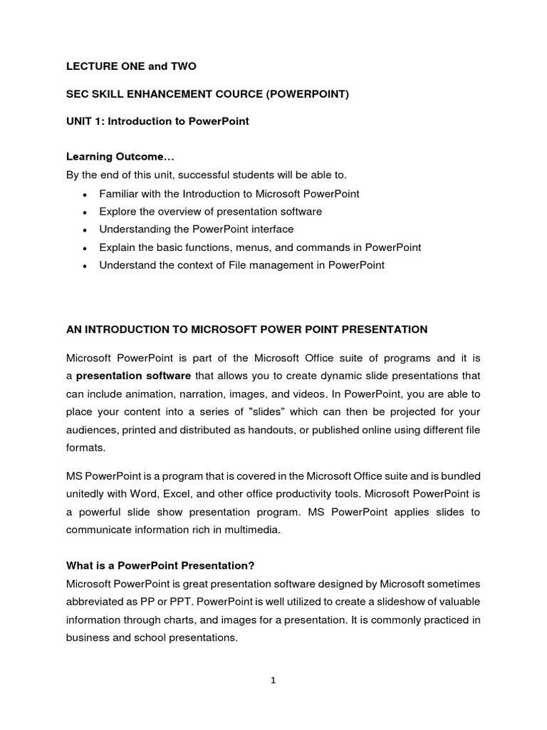 POWERPOINT - LECTURE NOTE - YR 2 - WEEK ONE, TWO, THREE, and FOUR-1 ...