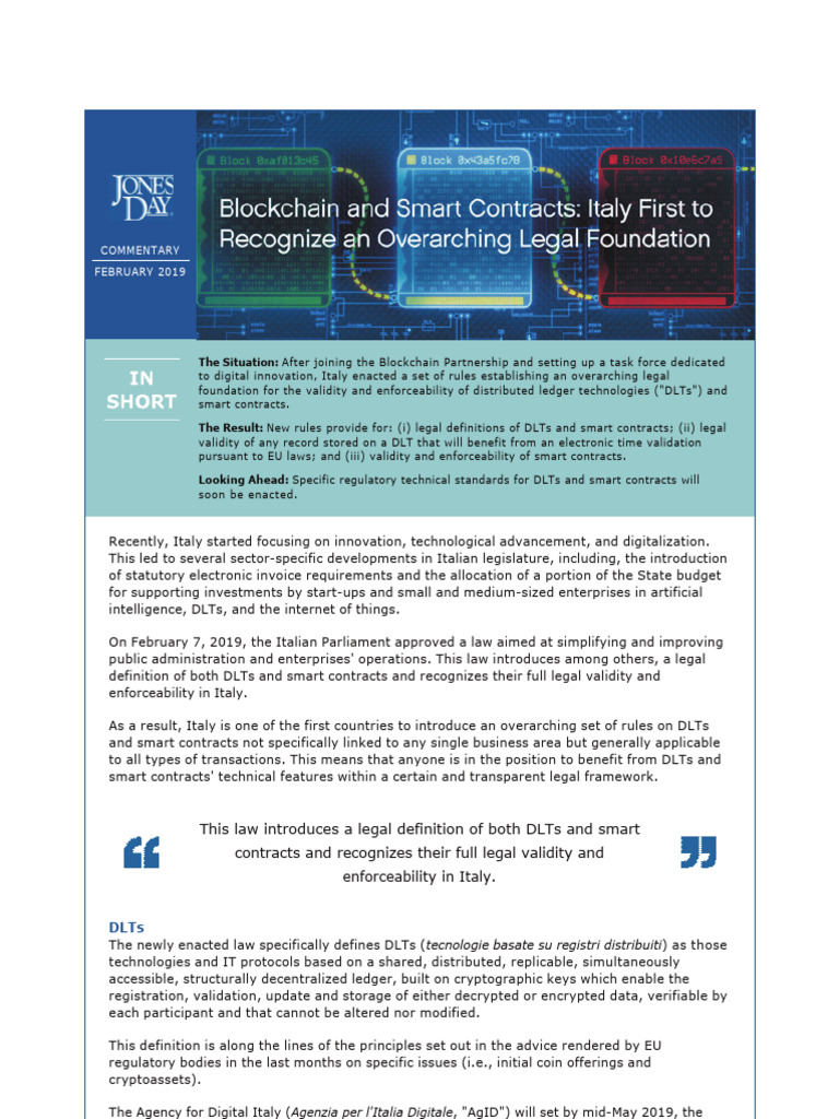 Blockchain and Smart Contracts | PDF | Finance & Money Management ...