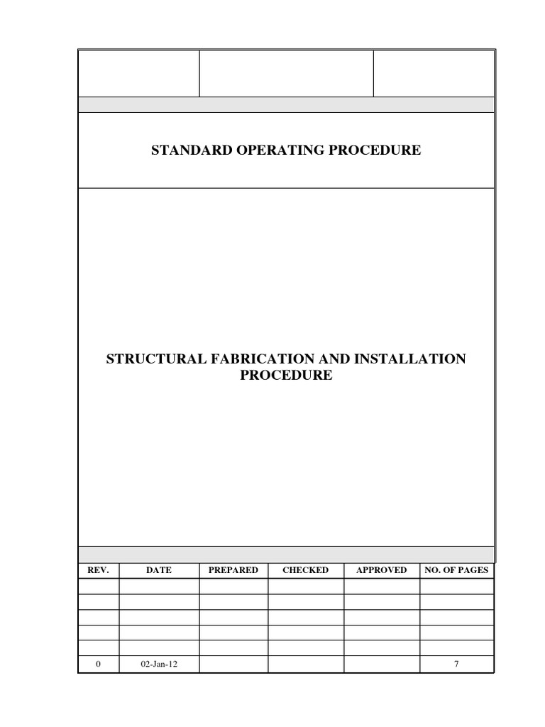 Structural Fabrication & Installation SOP | PDF | Nondestructive ...