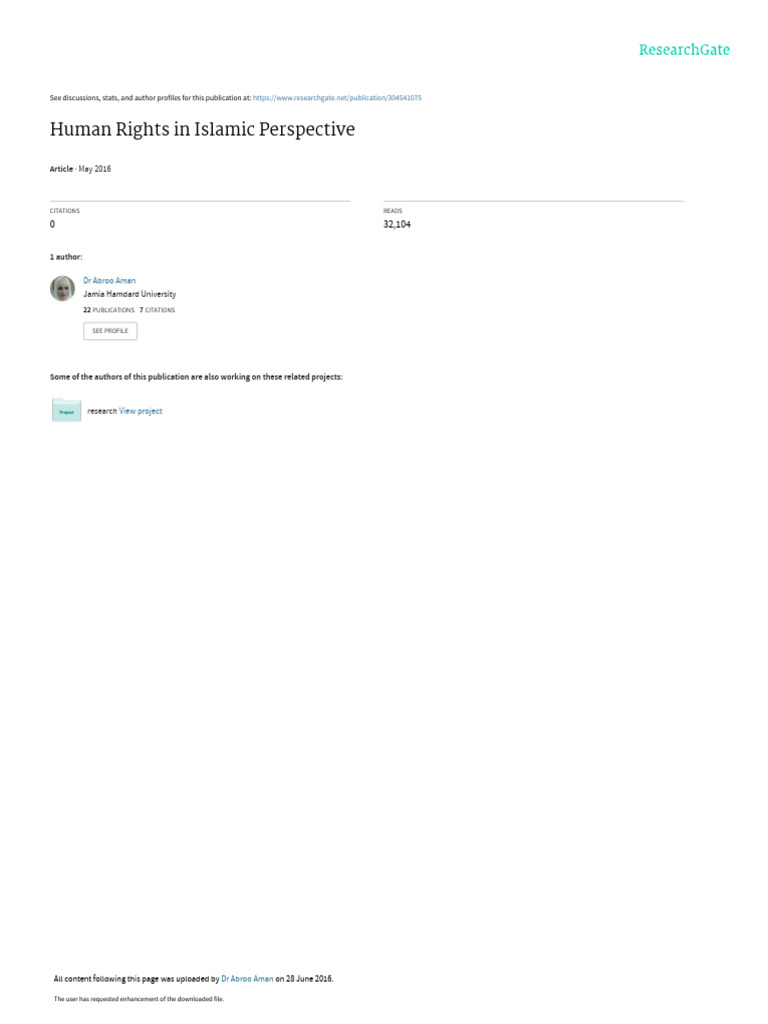 Human Rights in Islamic Context | PDF | Prophets And Messengers In ...