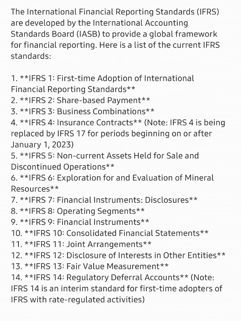International Financial Reporting Standards | PDF