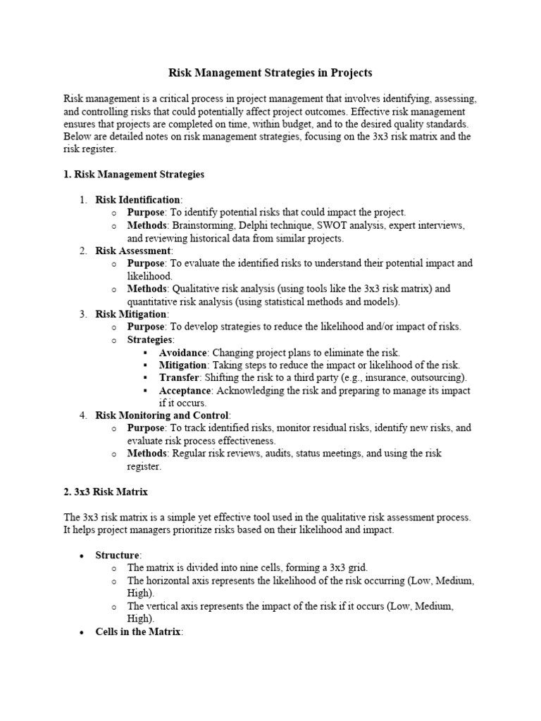 Risk Management Strategies in Projects | PDF | Risk | Risk Management