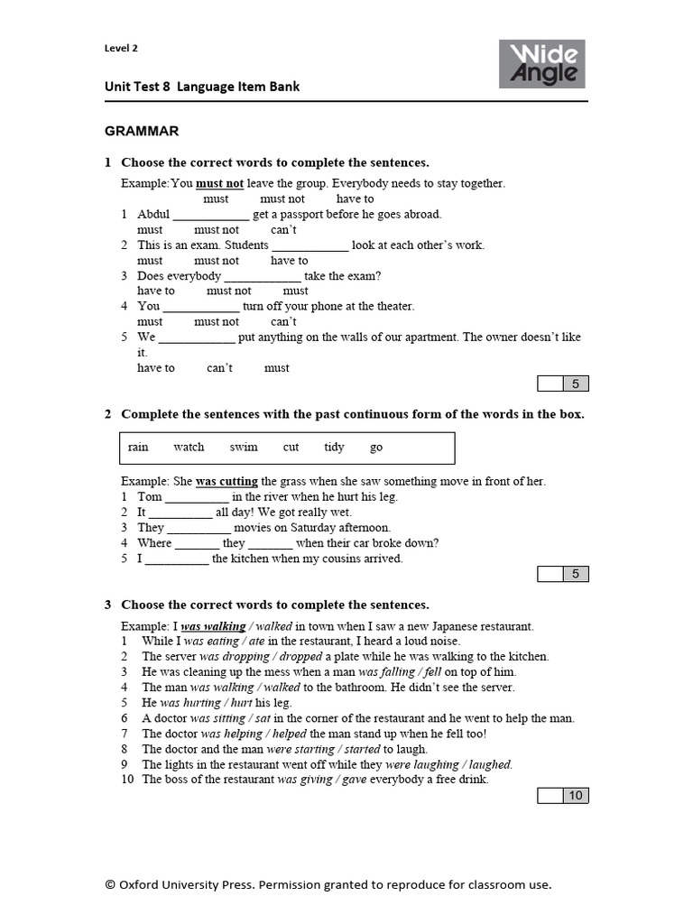 WA 02 Unit Test 08 Item Bank | PDF
