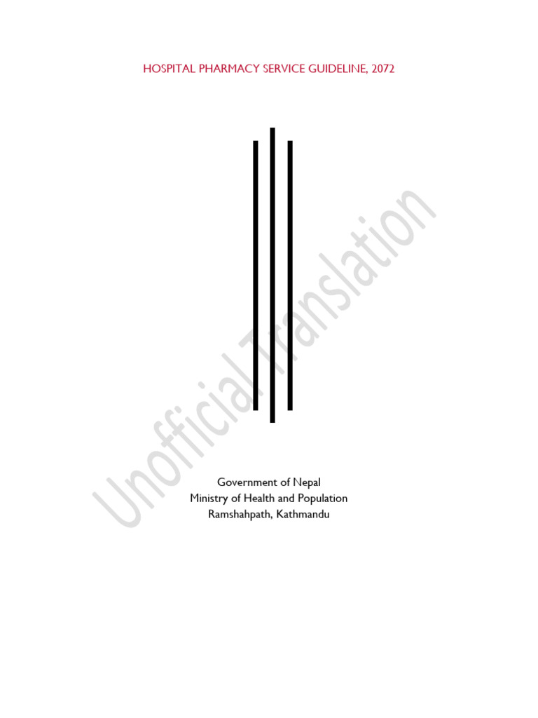 Hospital Pharmacy Service Guidelines 2072 | PDF | Pharmacy | Pharmacist
