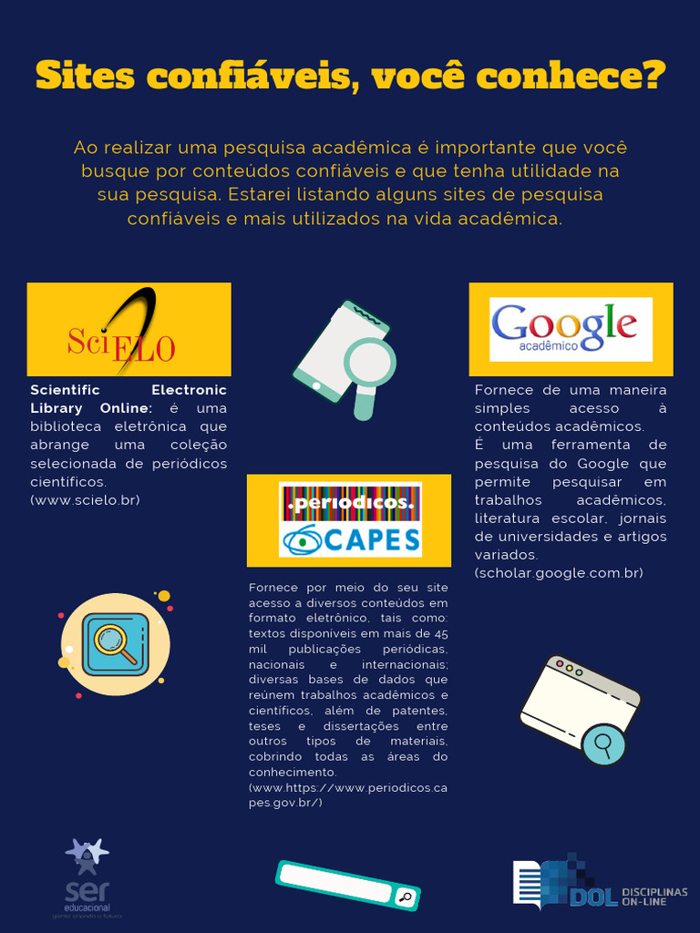 Sites Confiáveis para Pesquisa Acadêmica | PDF