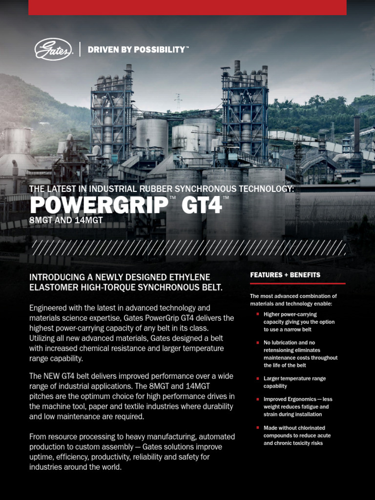 Powergrip gt4 Belt Sell Sheet | PDF | Belt (Mechanical) | Automation