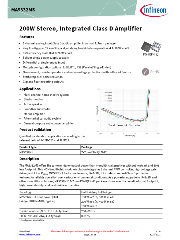 Infineon MA5332MS DataSheet v02 - 00 EN | PDF | Amplifier | Electrical ...