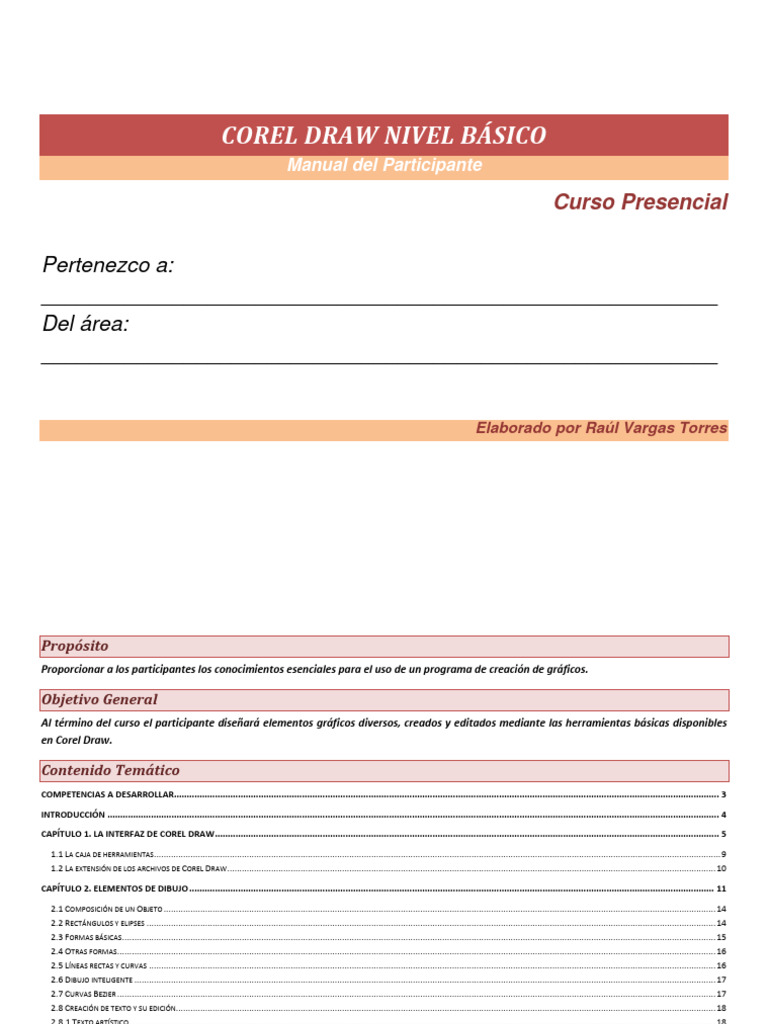 MANUAL COREL DRAW BÁSICO MOD PDF PDF Dibujo Archivo de computadora