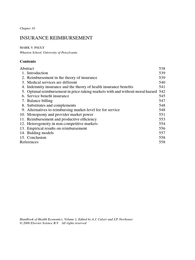 Chapter 10 - Insurance Reimbursement - 2000 - Handbook of Health ...