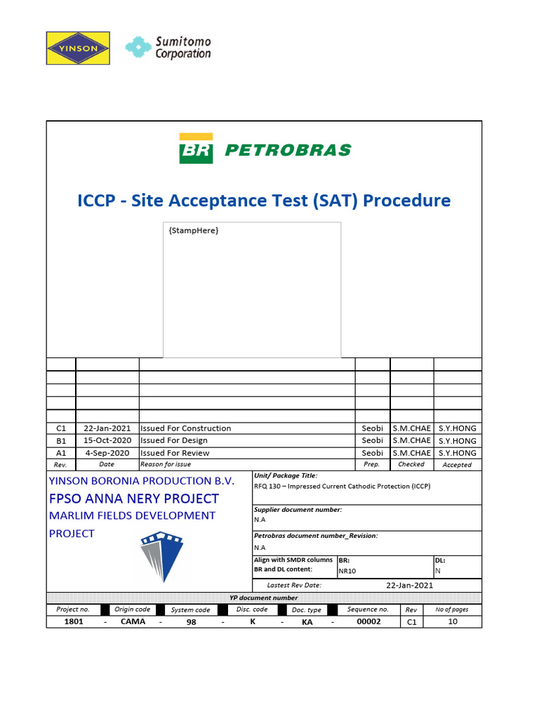 ICCP Site Acceptance Test Procedure | PDF | Anode | Power Supply