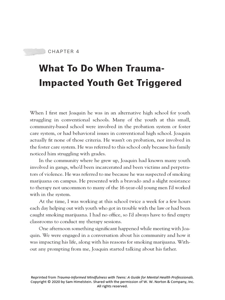 Chapter 4 What To Do When Trauma Impacted Youth Get Triggered | PDF ...