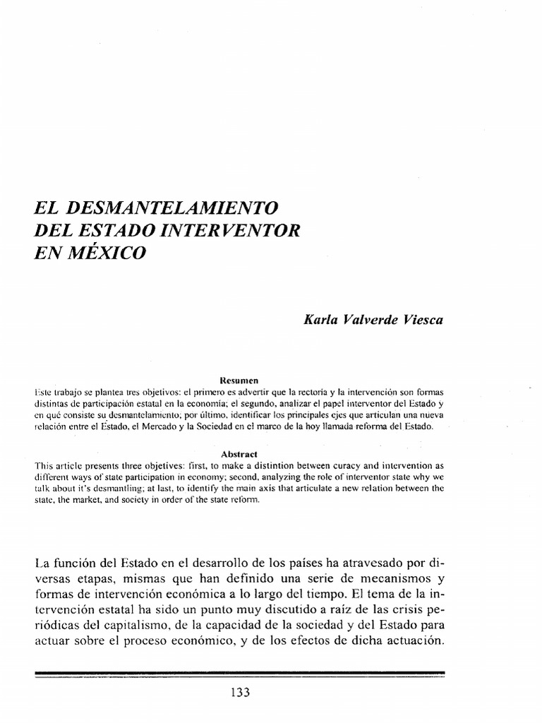 Desmantelamiento del Estado Interventor en México | PDF | México ...