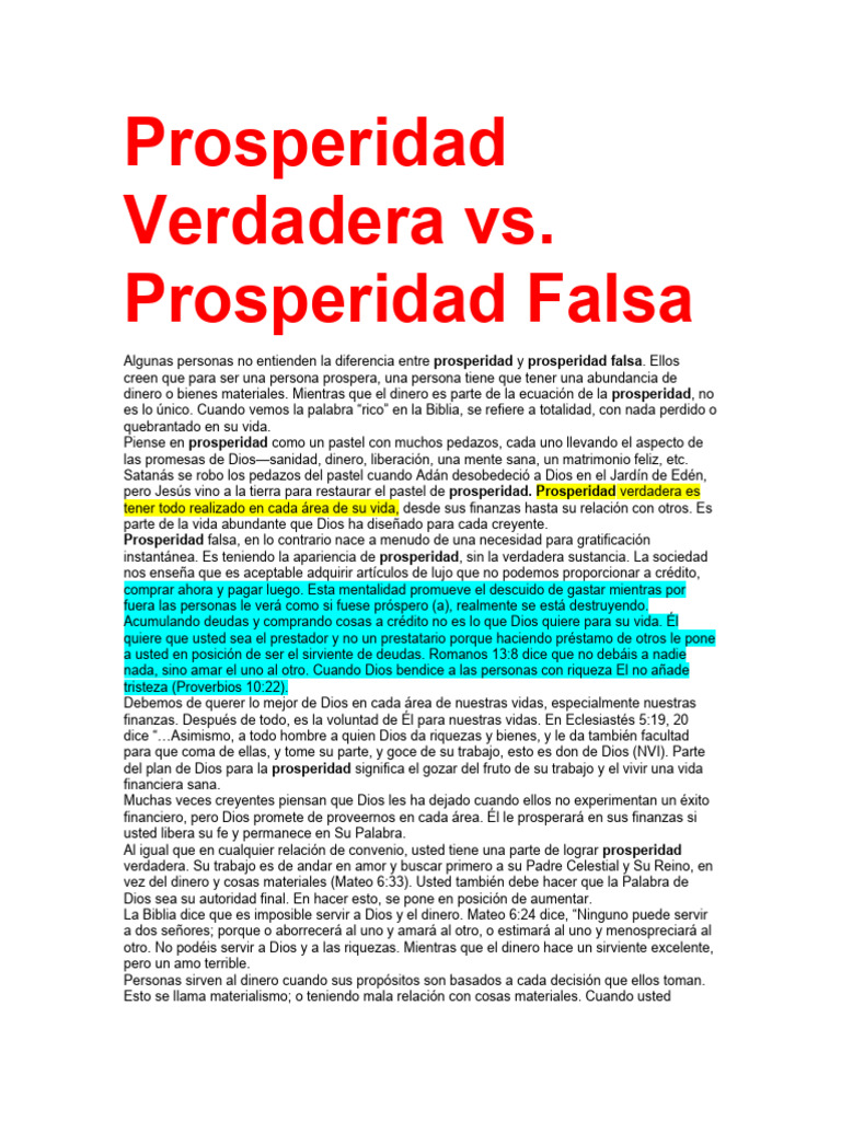 Prosperidad Verdadera | PDF | Dios