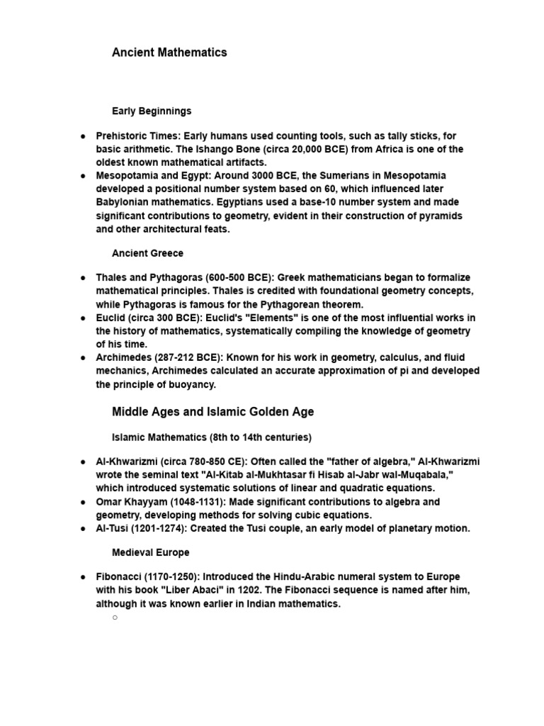 Ancient Mathematics | PDF | Social Science | History