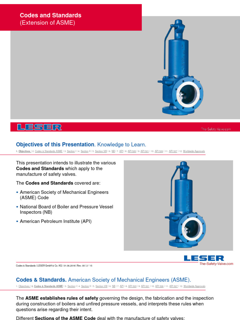 Safety Valve Codes and Standards Overview | PDF | Valve | Mechanical ...