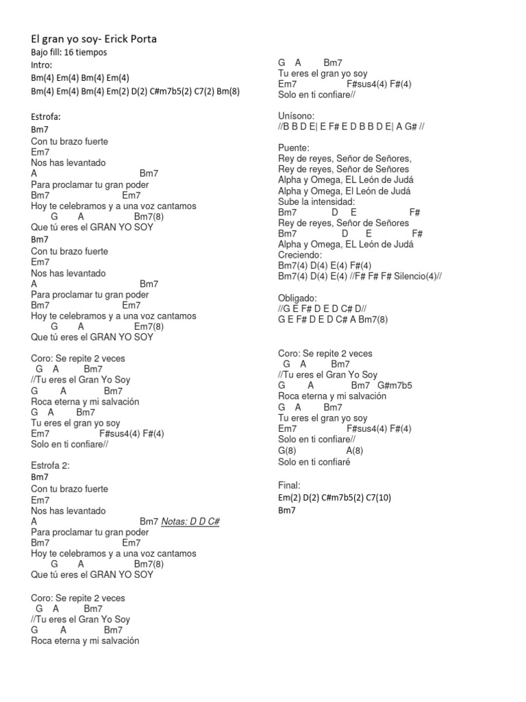 Acordes y letra de 