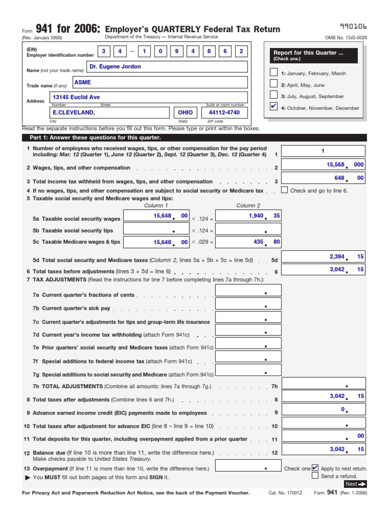 f941 | Social Security (United States) | Withholding Tax | Free 30-day