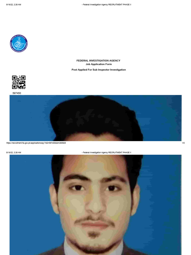 Federal Investigation Agency RECRUITMENT PHASE II | PDF | Justice ...