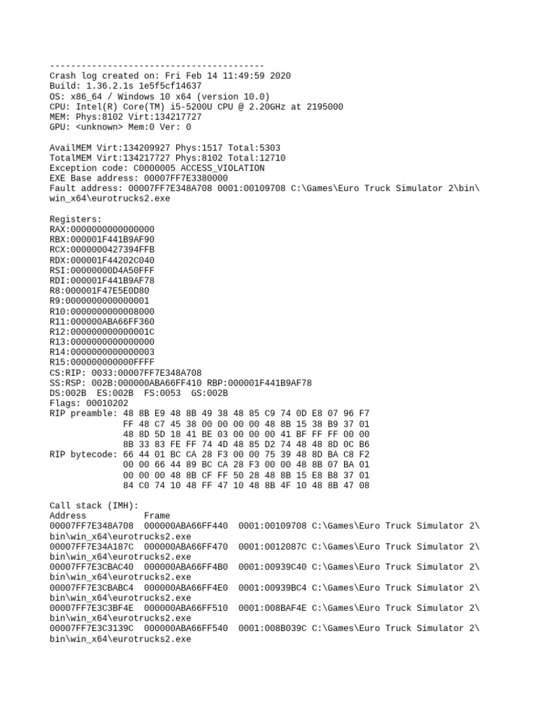 Game Crash | PDF | Operating System Families | Computing