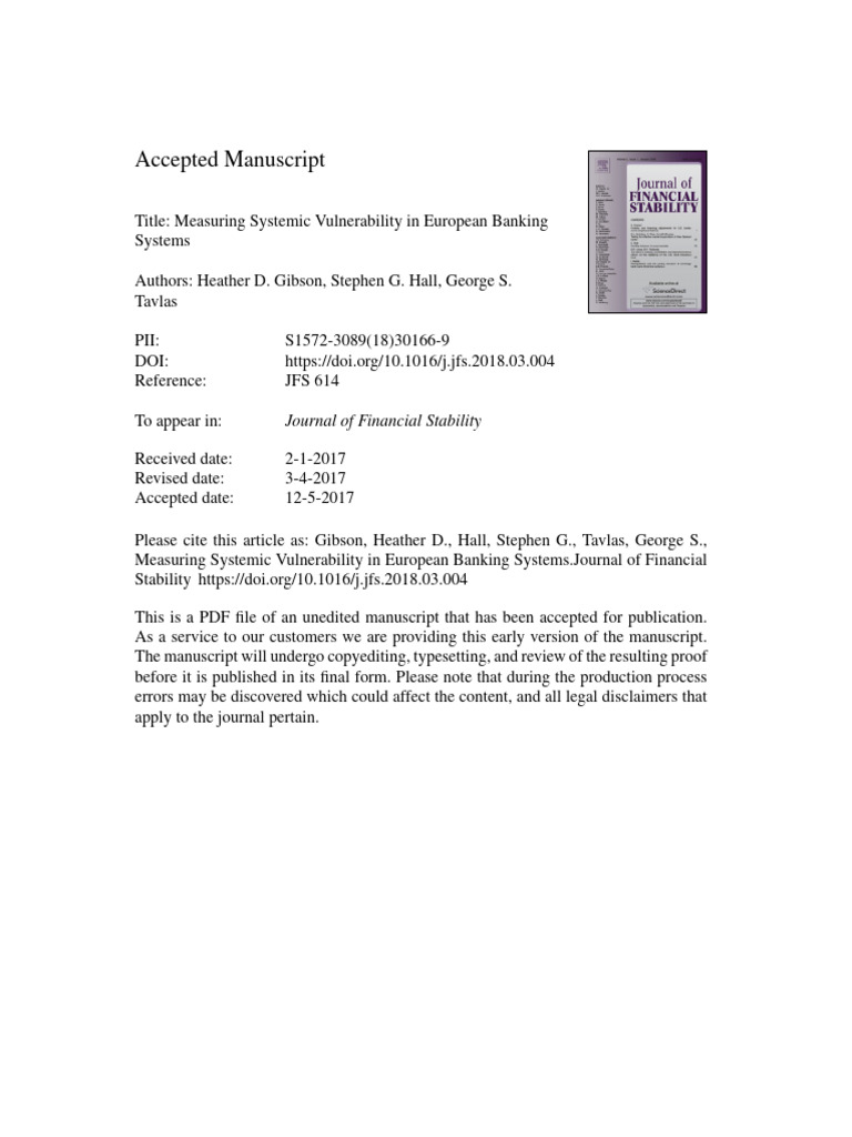 Measuring Systemic Vulnerability in European Banking Systems | PDF ...