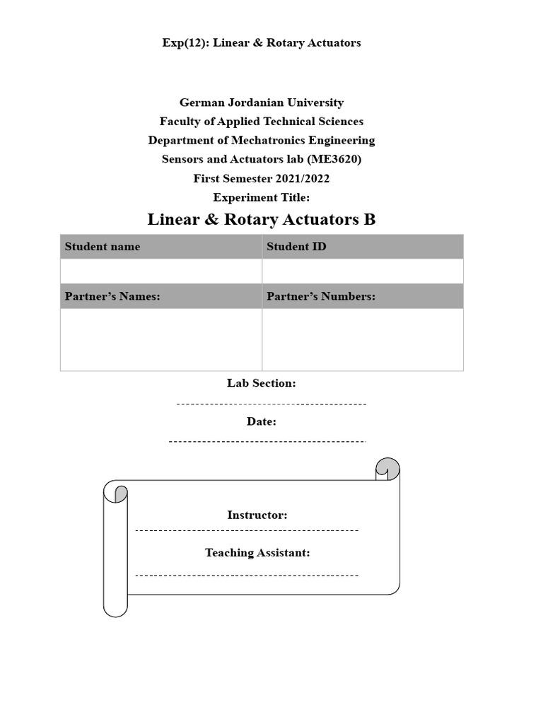 Linear & Rotary Actuators Lab Guide | PDF | Actuator | Equipment