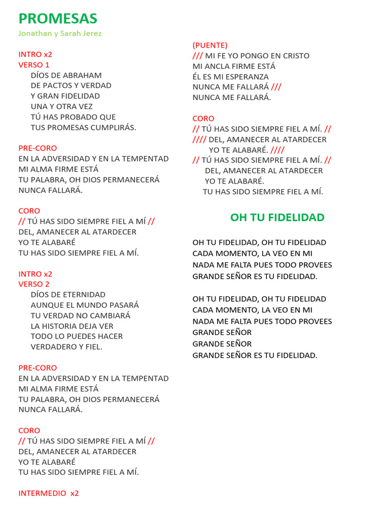 Promesas de Fidelidad en la Adversidad | PDF