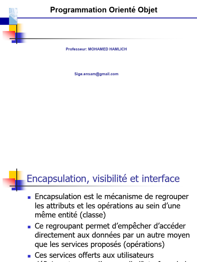 Interfaces en Programmation Orientée Objet | PDF | Classe (informatique ...