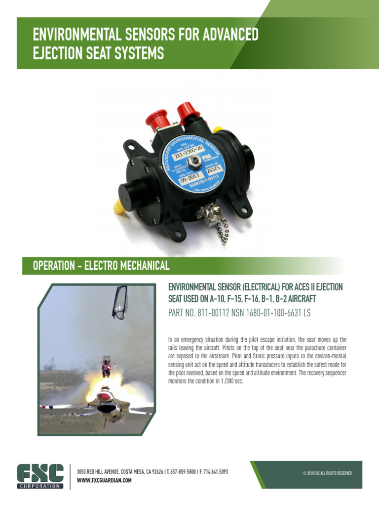 Environmental Sensors for Ejection Seats | PDF | Aerospace | Aviation