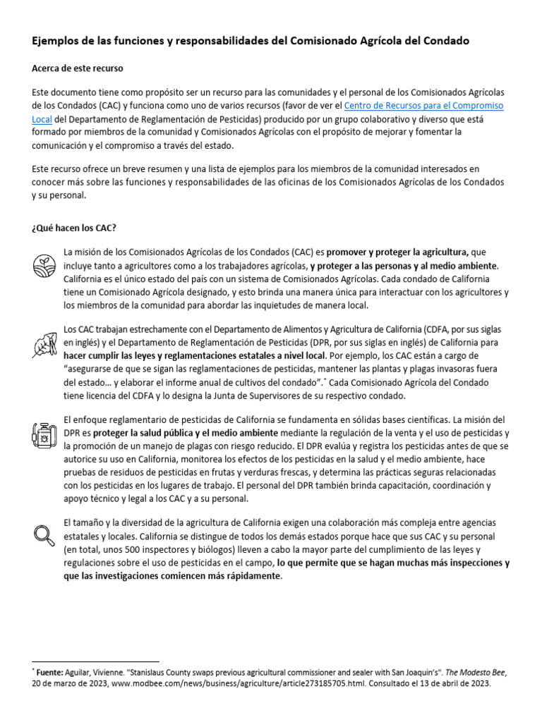 Examples Cac Roles Sp | PDF | Pesticida | Agricultura