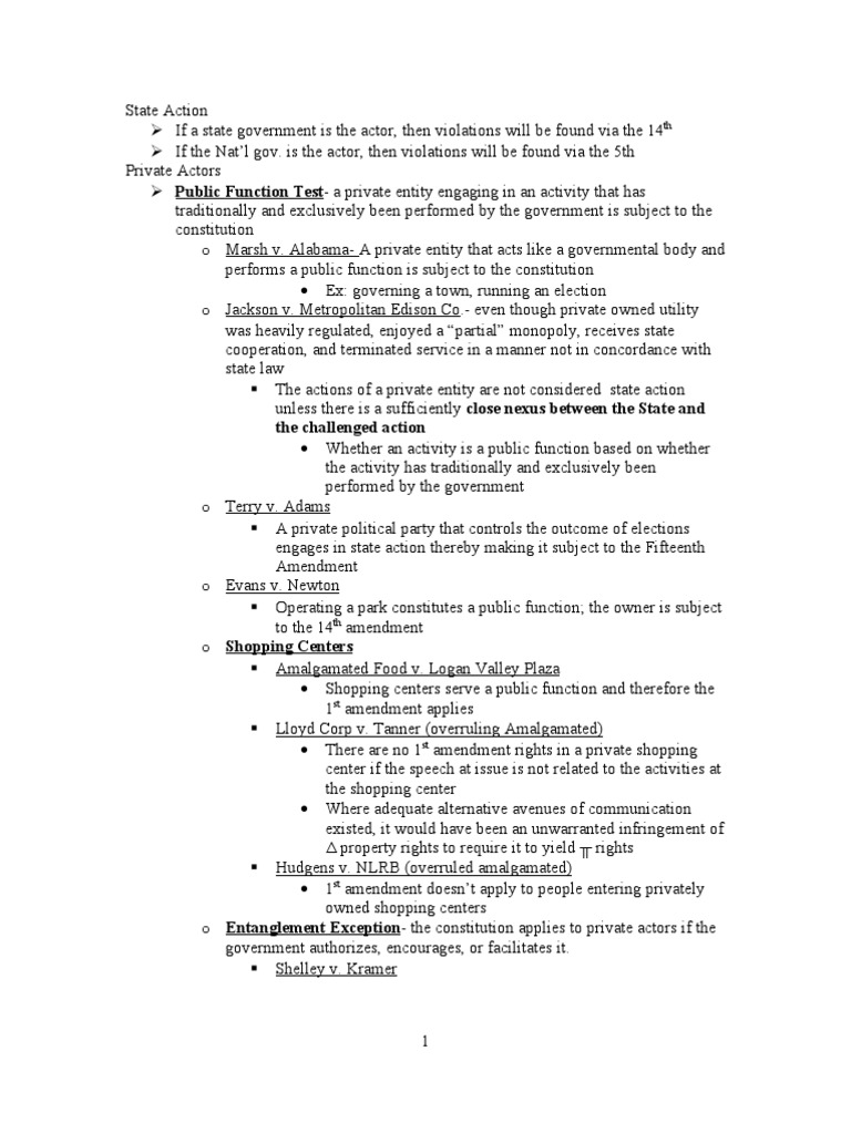 State Action Doctrine and Equal Protection Analysis: Determining When ...