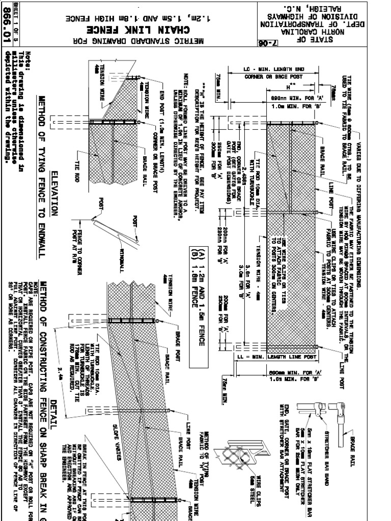 Chain Link Fence Construction Guide | PDF | Manufactured Goods | Nature