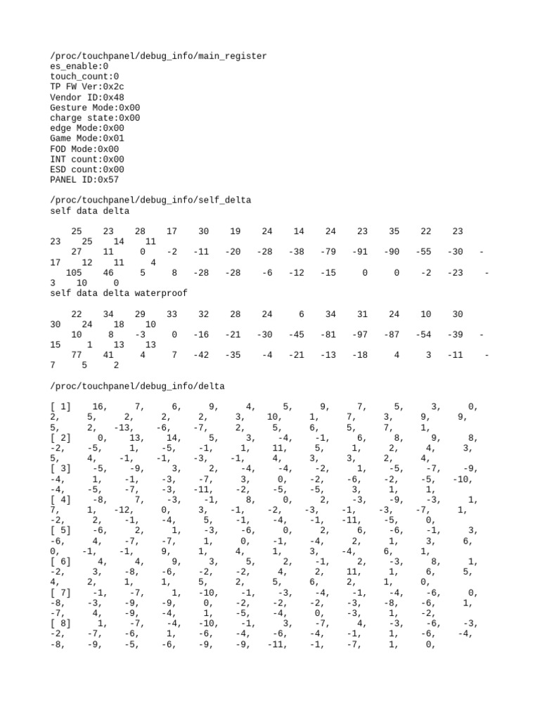 Touchpanel Debug Info Overview | PDF | Computer Programming