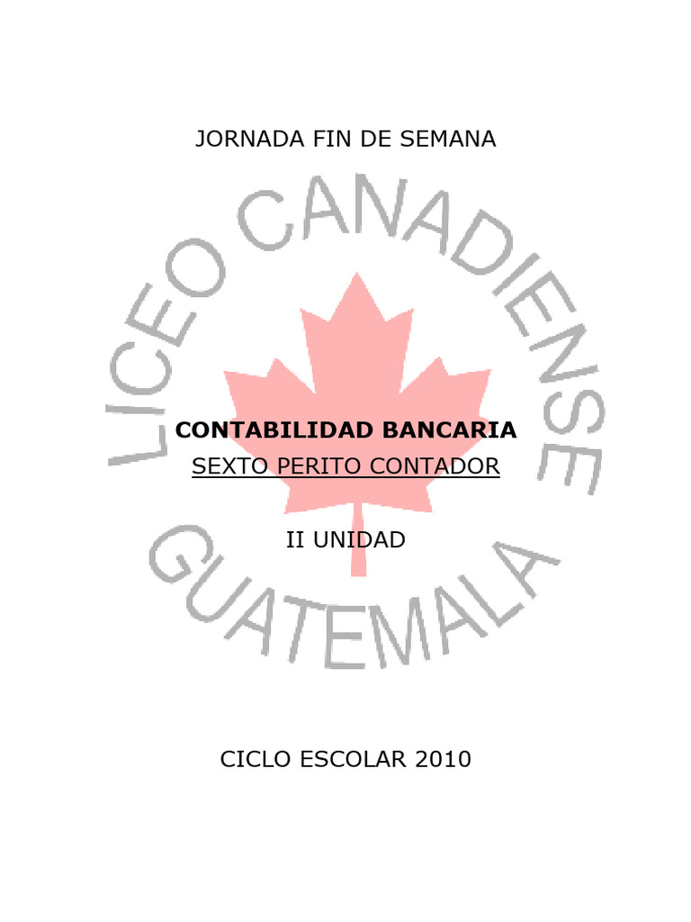 Contabilidad Bancaria Pdf Bancos Moneda
