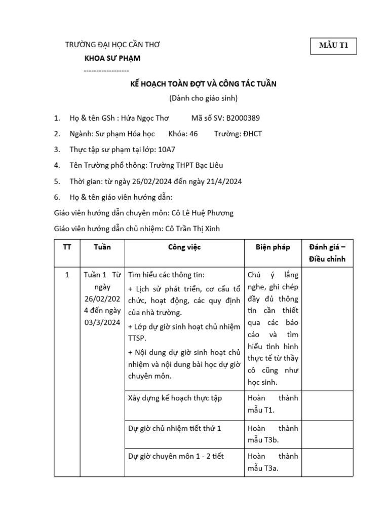 Mau T1 2023 Ke Hoach Ttsp 1 Pdf