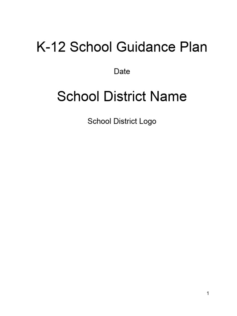K-12 School Counseling Guidance Plan | PDF | School Counselor | Curriculum