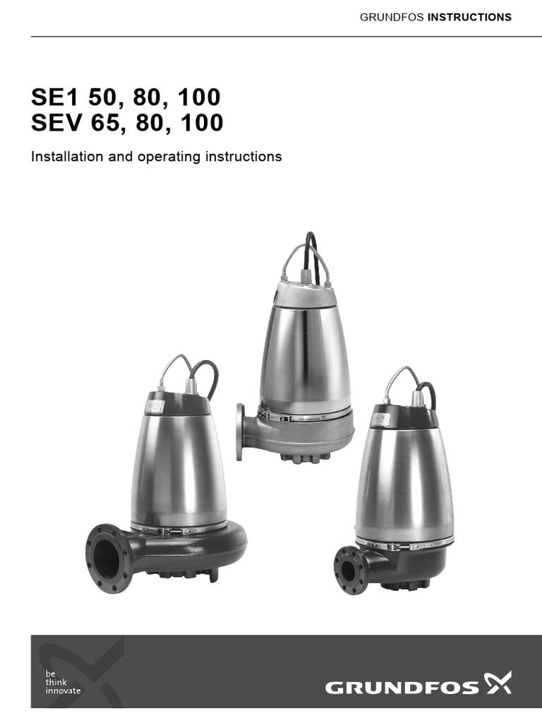 Grundfos SE1 and SEV Pump Manual | PDF | Pump
