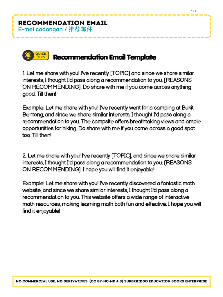 Recommendation Email Template | PDF | Career & Growth